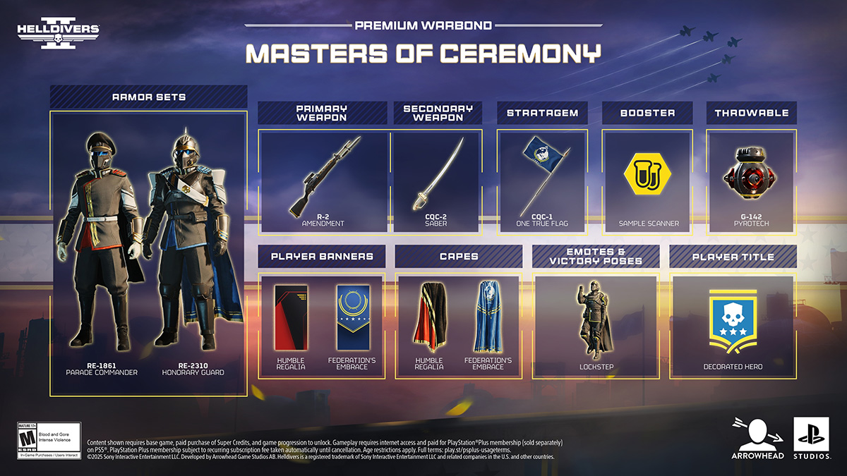 Helldivers 2 получила новую премиальную заслугу «Церемониймейстер» с саблей - изображение 1 Helldivers 2 получила новую премиальную заслугу «Церемониймейстер» с саблей - фото 1
