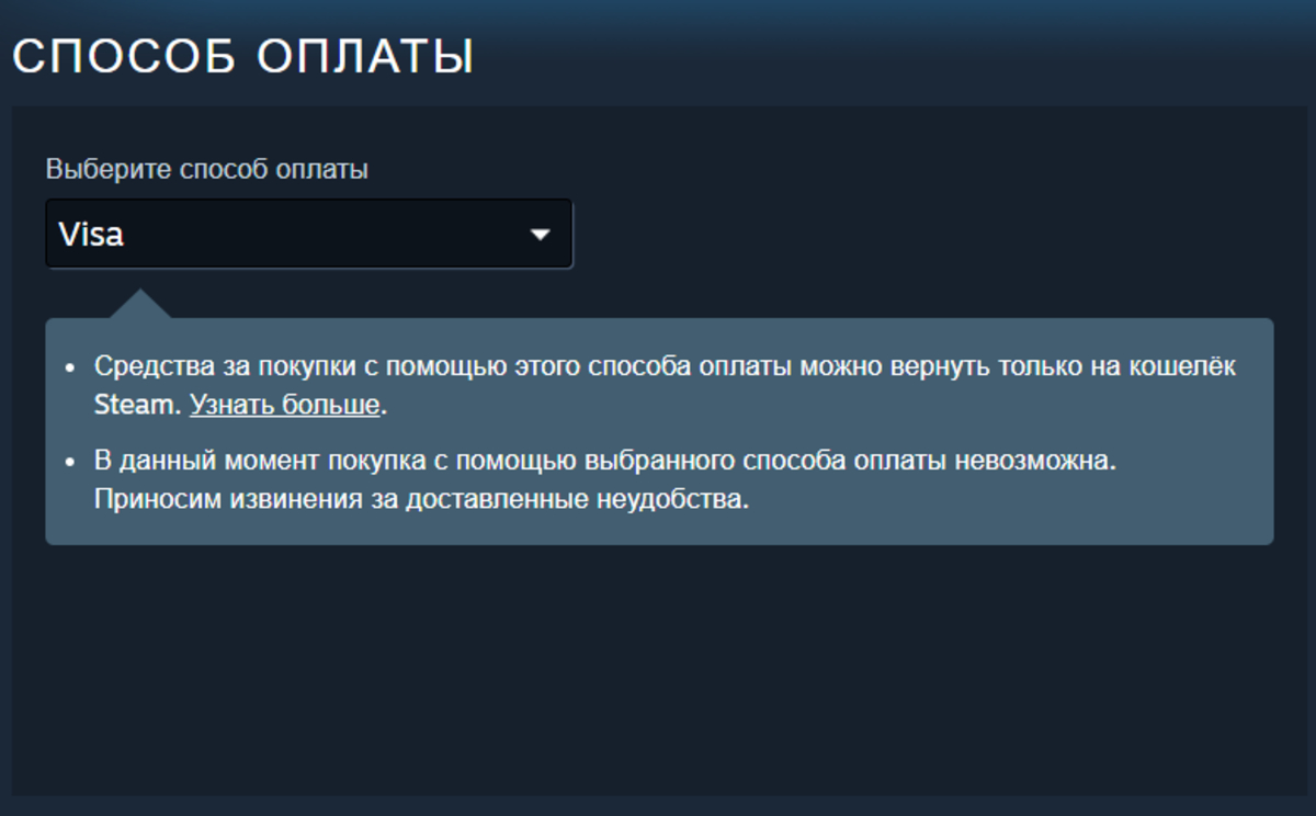 Steam ограничил способы оплаты для российских пользователей - изображение 1 Steam ограничил способы оплаты для российских пользователей - фото 1