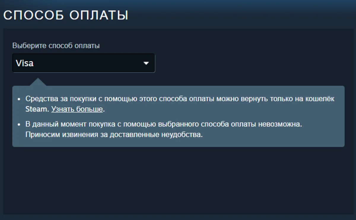 Steam ограничил способы оплаты для российских пользователей - фото 1