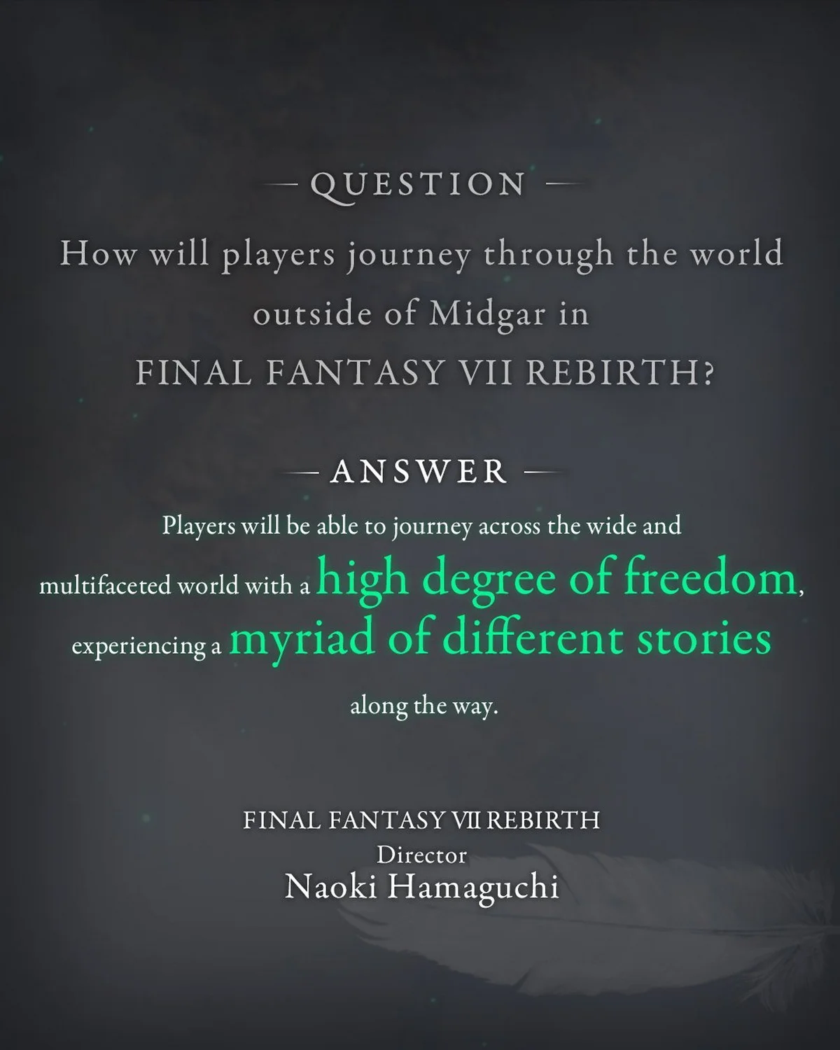 Геймдиректор Final Fantasy 7 Rebirth рассказал о свободе за пределами Мидгара - фото 1