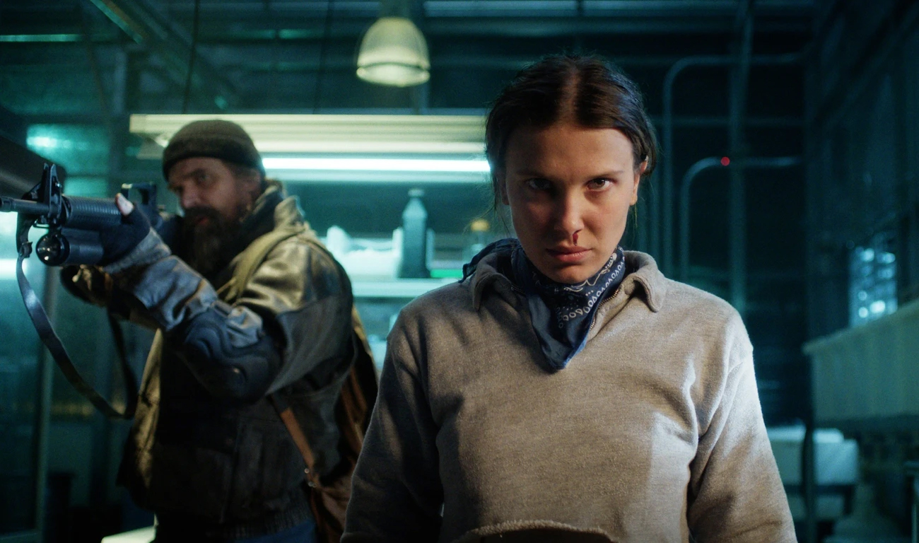 Милли Бобби Браун в роли Одиннадцать на кадре пятого сезона сериала «Очень странные дела»

Источник: Netflix 