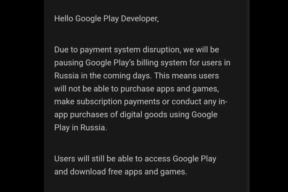 Google Play ограничил возможность покупки приложений для российских  пользователей | Канобу