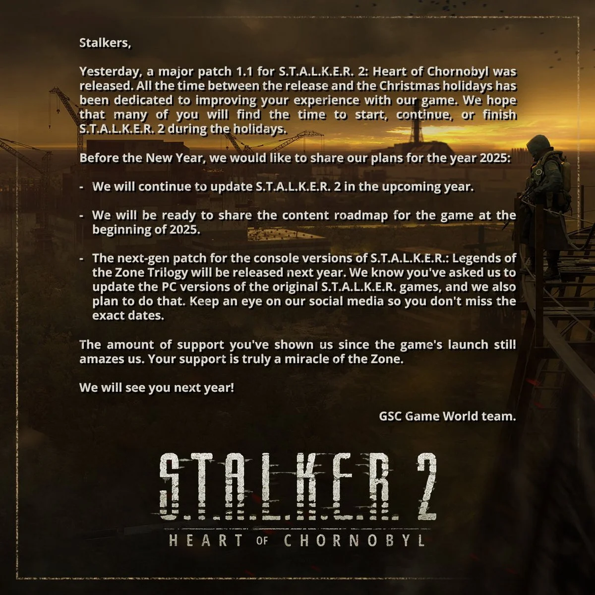 Авторы S.T.A.L.K.E.R. 2 поделились дальнейшими планами по улучшению игры - фото 1