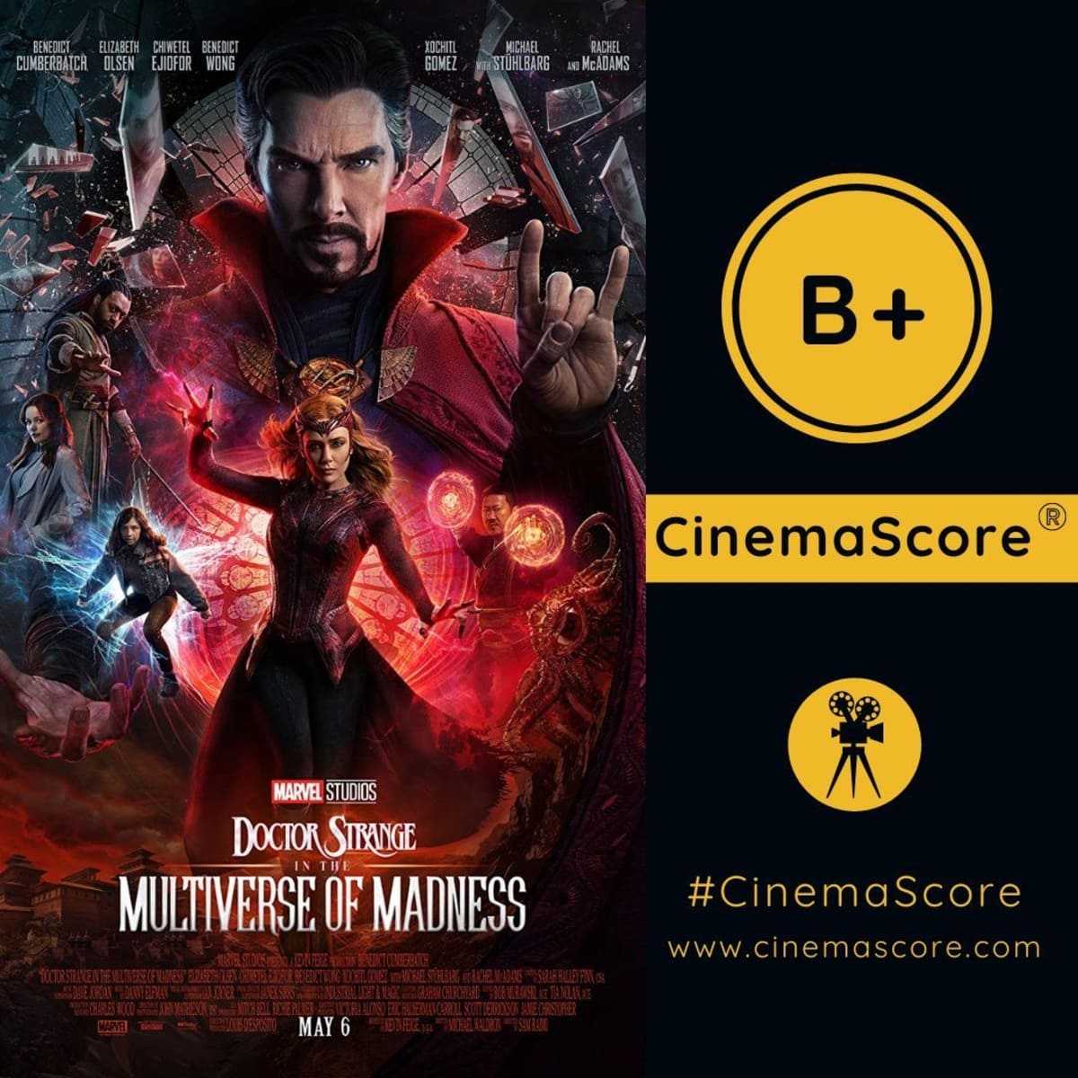 Сиквел «Доктора Стрэнджа» получил вторую худшую оценку на CinemaScore для MCU - фото 1