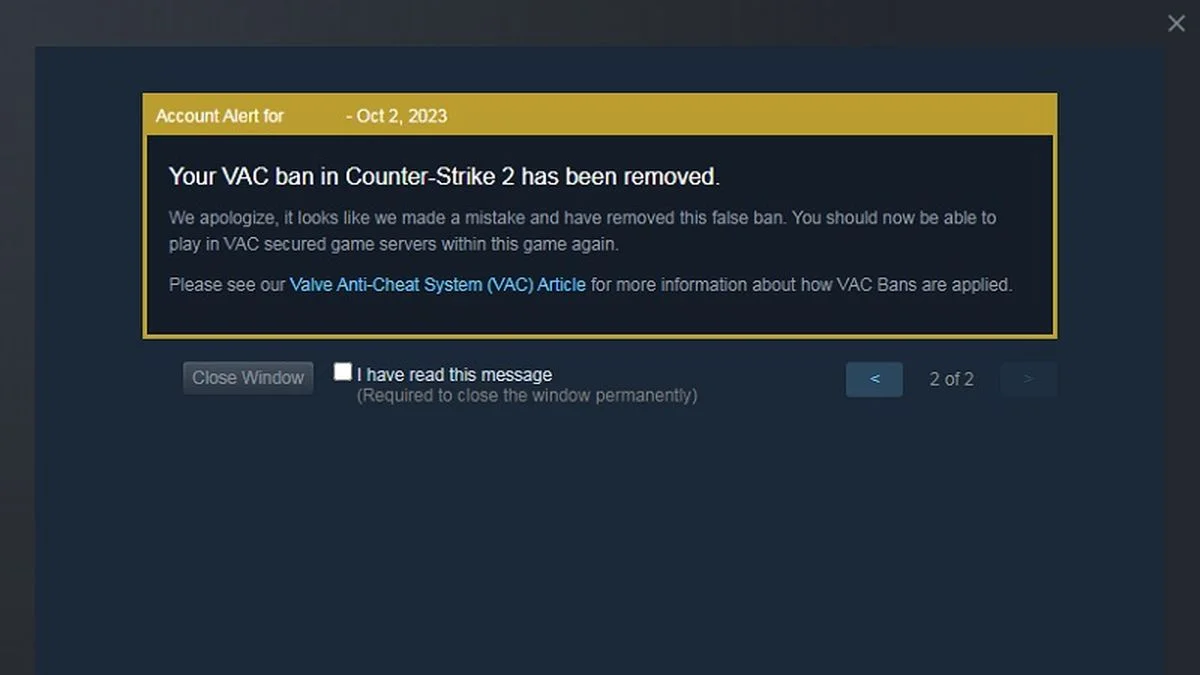 Valve начала отменять баны за игру в Counter-Strike 2 на Windows 7 - фото 1