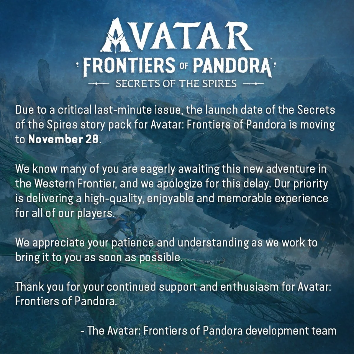 DLC для Avatar: Frontiers of Pandora сдвинули на 28 ноября - фото 1