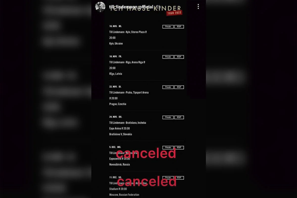 Вокалист Rammstein Тилль Линдеманн отменил два декабрьских концерта в России - фото 1