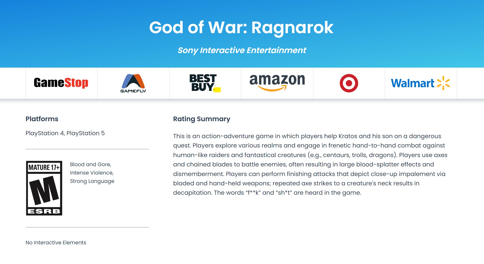 God of War Ragnarok получила возрастной рейтинг Mature от ESRB - фото 1