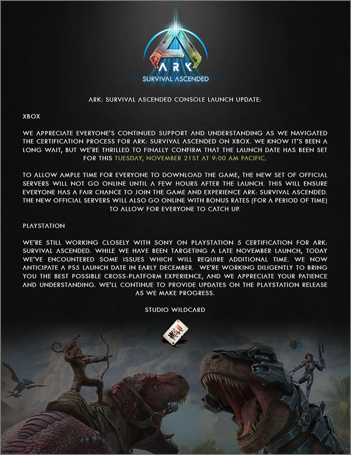 ARK Survival Ascended выйдет на Xbox уже вечером 21 ноября - фото 1