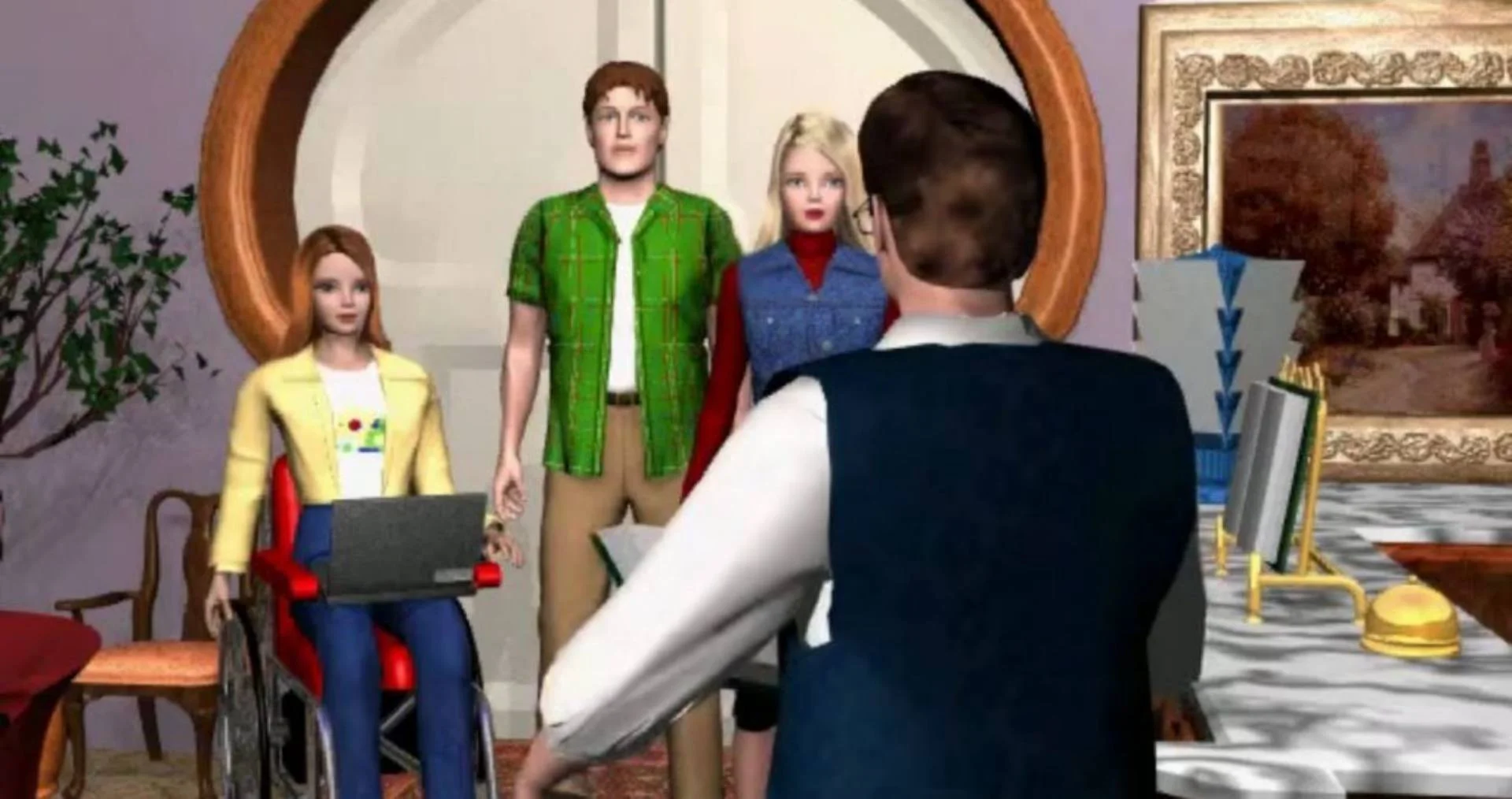 Барби и её друзья узнают от профессора, что в отеле скрыт клад // Скриншот с портала oldgamesdownload.com
