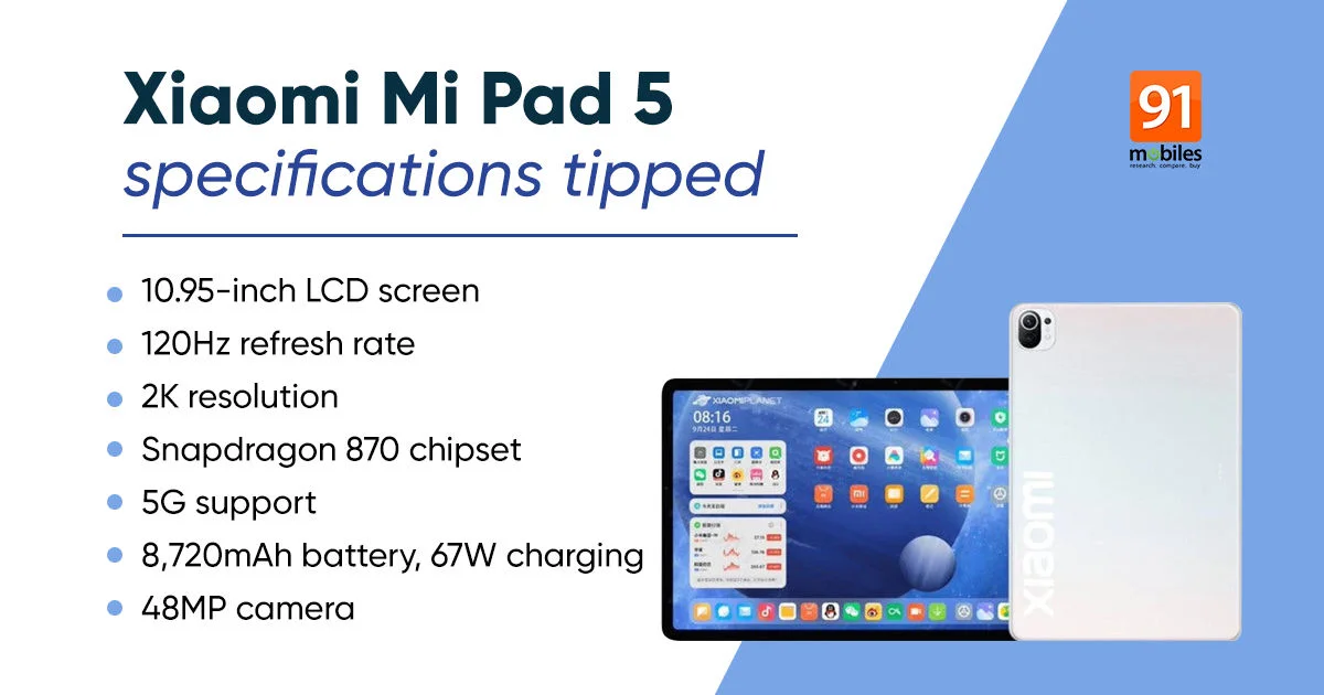 В августе Xiaomi представит планшеты Mi Pad 5, Mi Pad 5 Lite и Mi Pad 5 Pro - фото 1