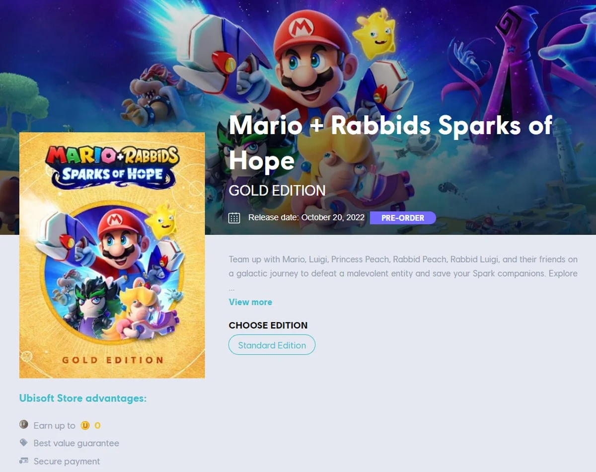 Магазин Ubisoft раскрыл дату выхода Mario + Rabbids: Sparks of Hope - фото 1