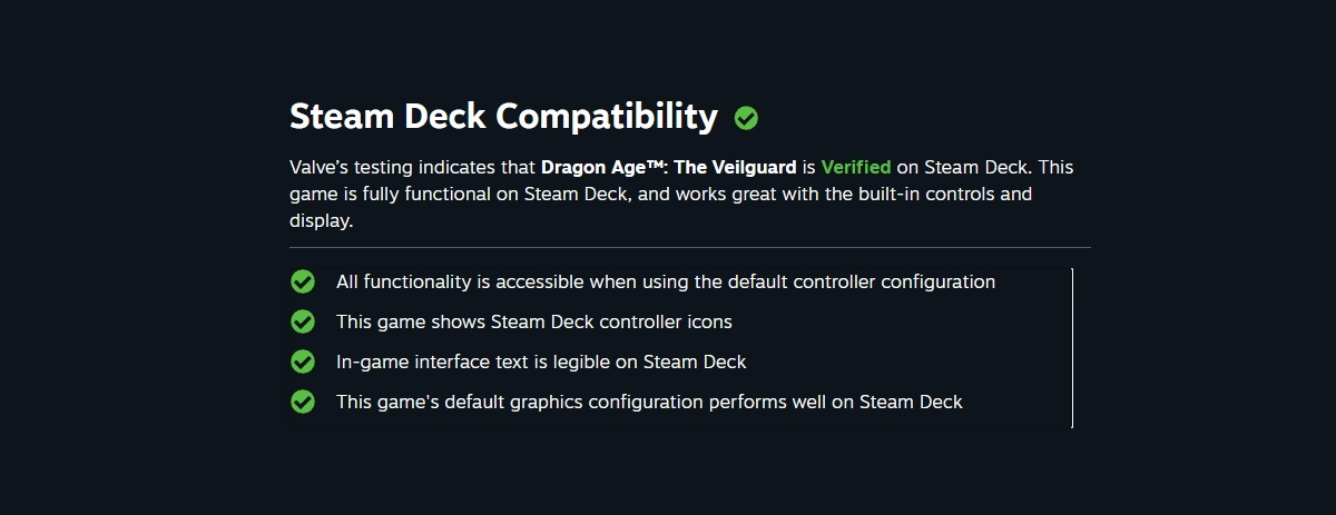 Dragon Age: The Veilguard получила верификацию для Steam Deck - фото 1