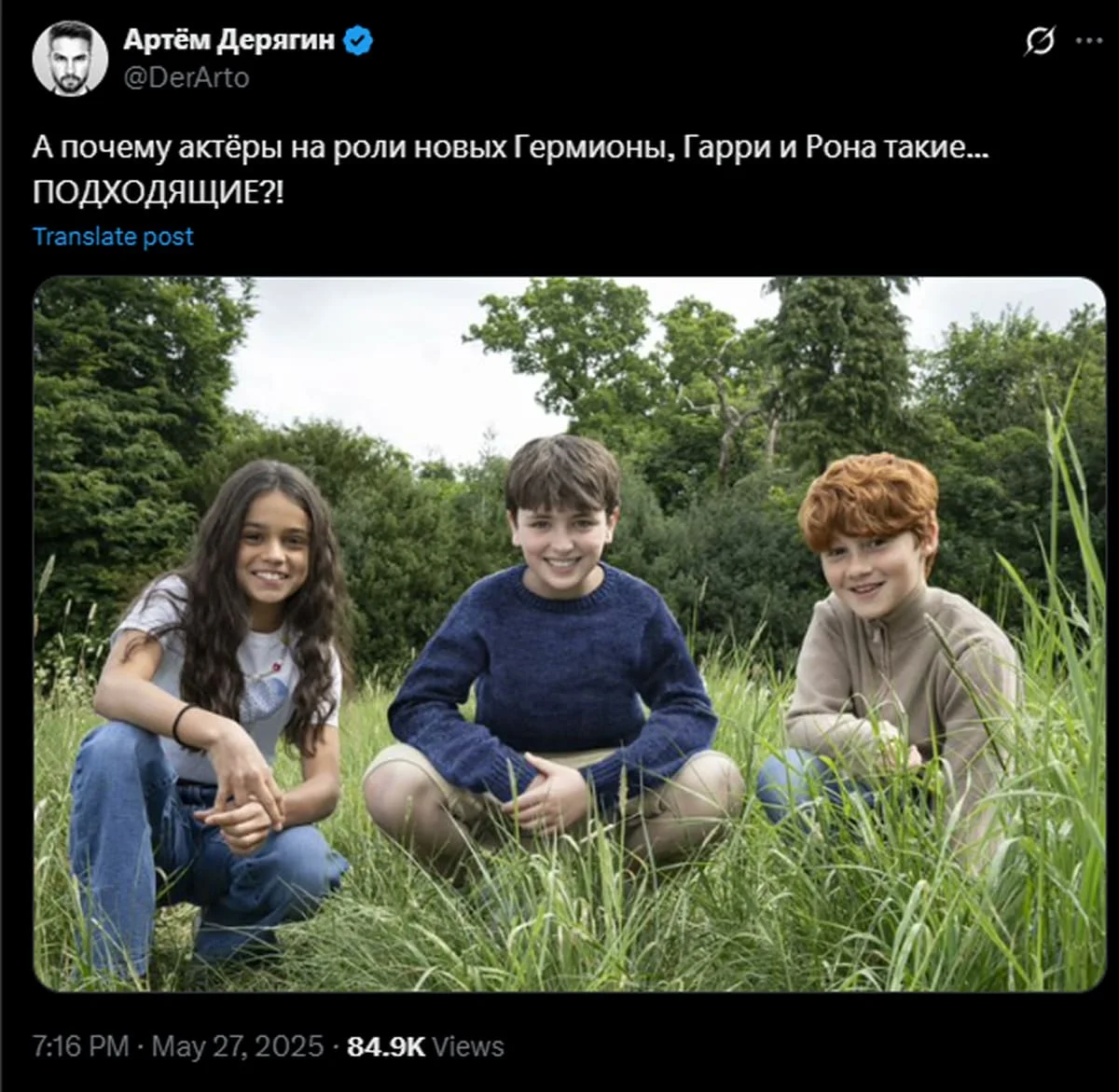 «Спасибо, что не чёрные»: Реакция интернета на Гарри, Рона и Гермиону из нового сериала HBO - изображение 3 «Спасибо, что не чёрные»: Реакция интернета на Гарри, Рона и Гермиону из нового сериала HBO - фото 3