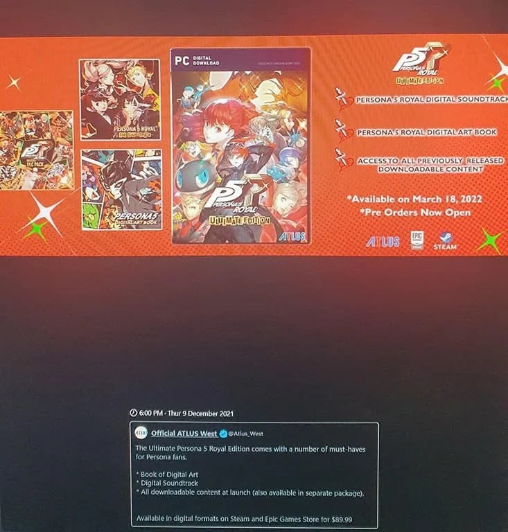 В сети появилась возможная дата выхода Persona 5 на PC - фото 1