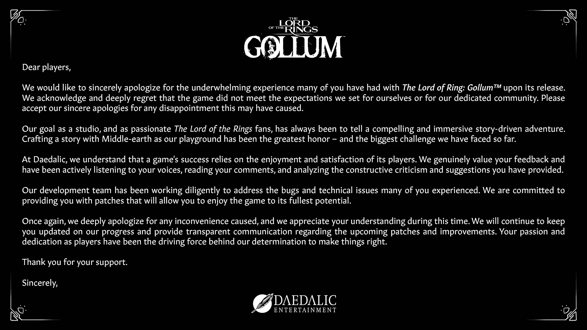 Авторы The Lord of the Rings: Gollum извинились за провальный релиз - фото 1