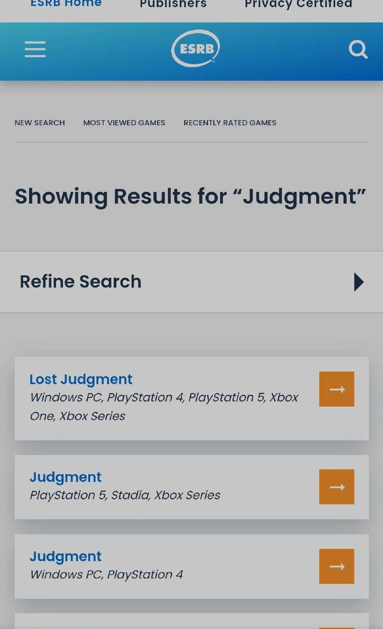 PC-версии дилогии Judgement получили возрастные рейтинги от ESRB - фото 1