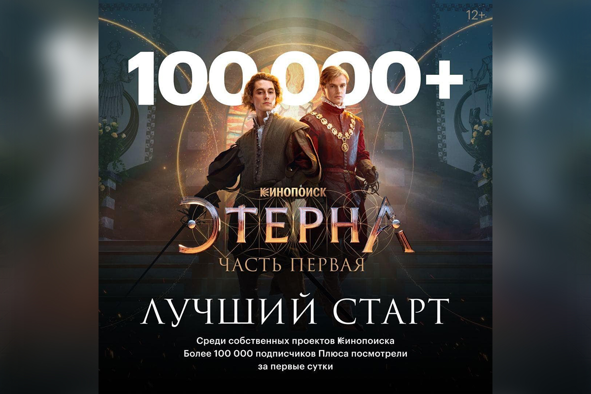 «Этерна» обогнала «Пищеблок» и поставила рекорд по стартовым просмотрам на «Кинопоиске» - фото 1