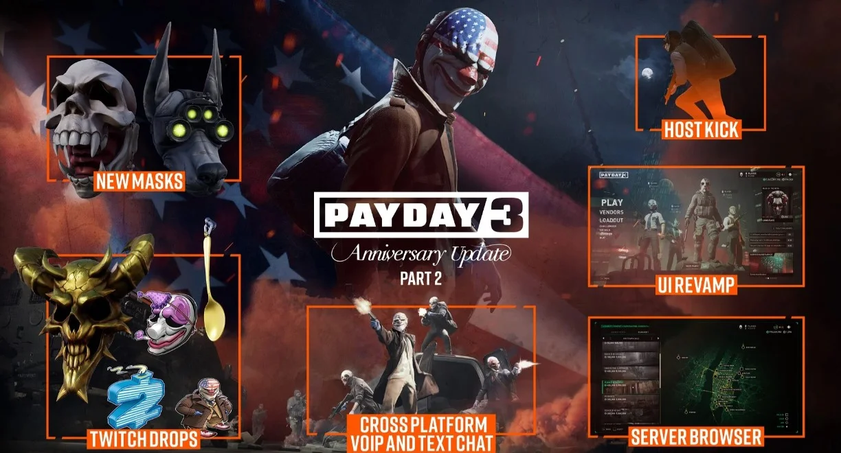 В честь годовщины Payday 3 получила обновление с новыми масками и издание Year 1 Edition - фото 1