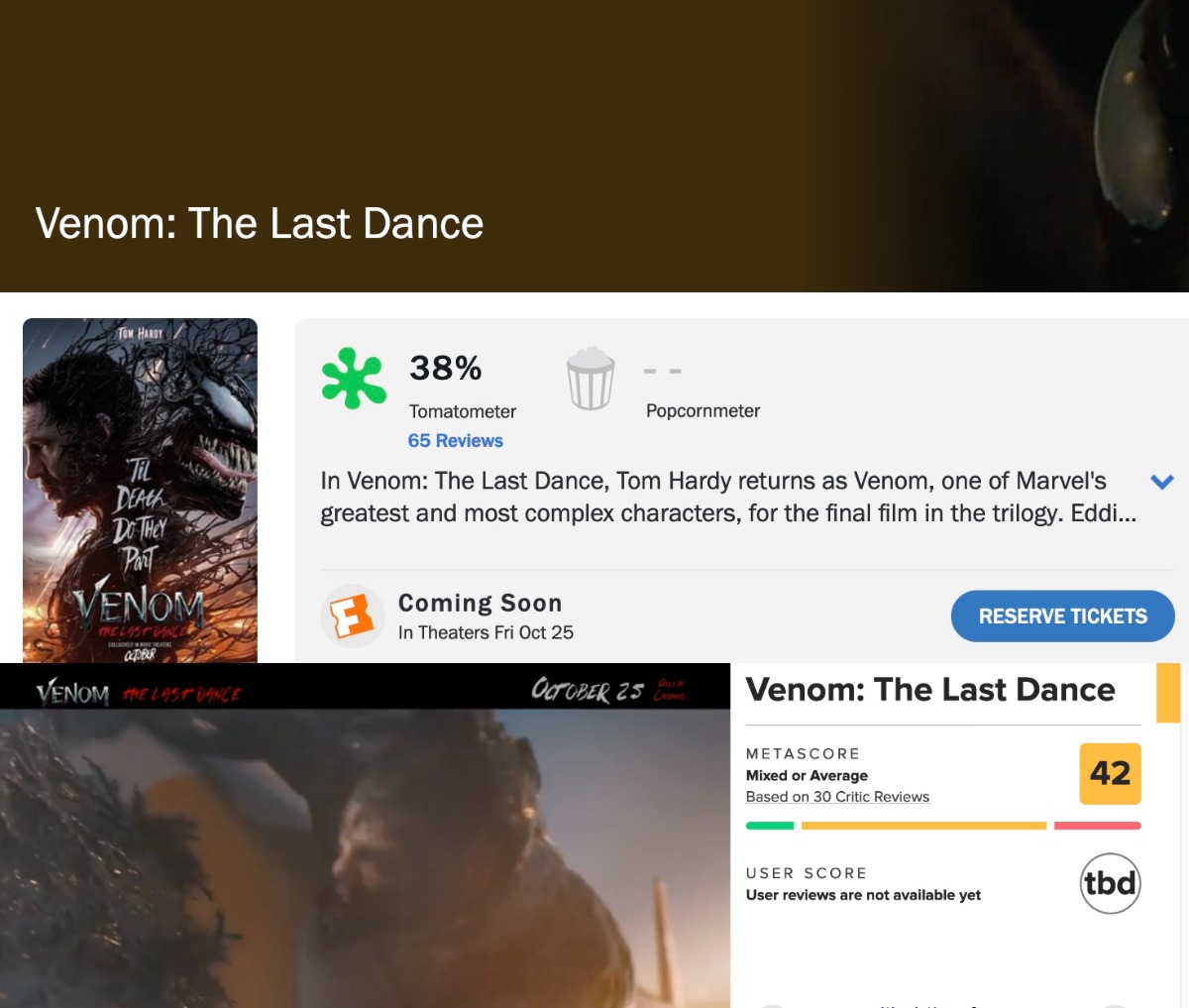 Критики разнесли кинокомикс «Веном: Последний танец» с Томом Харди - изображение 1 Критики разнесли кинокомикс «Веном: Последний танец» с Томом Харди - фото 1