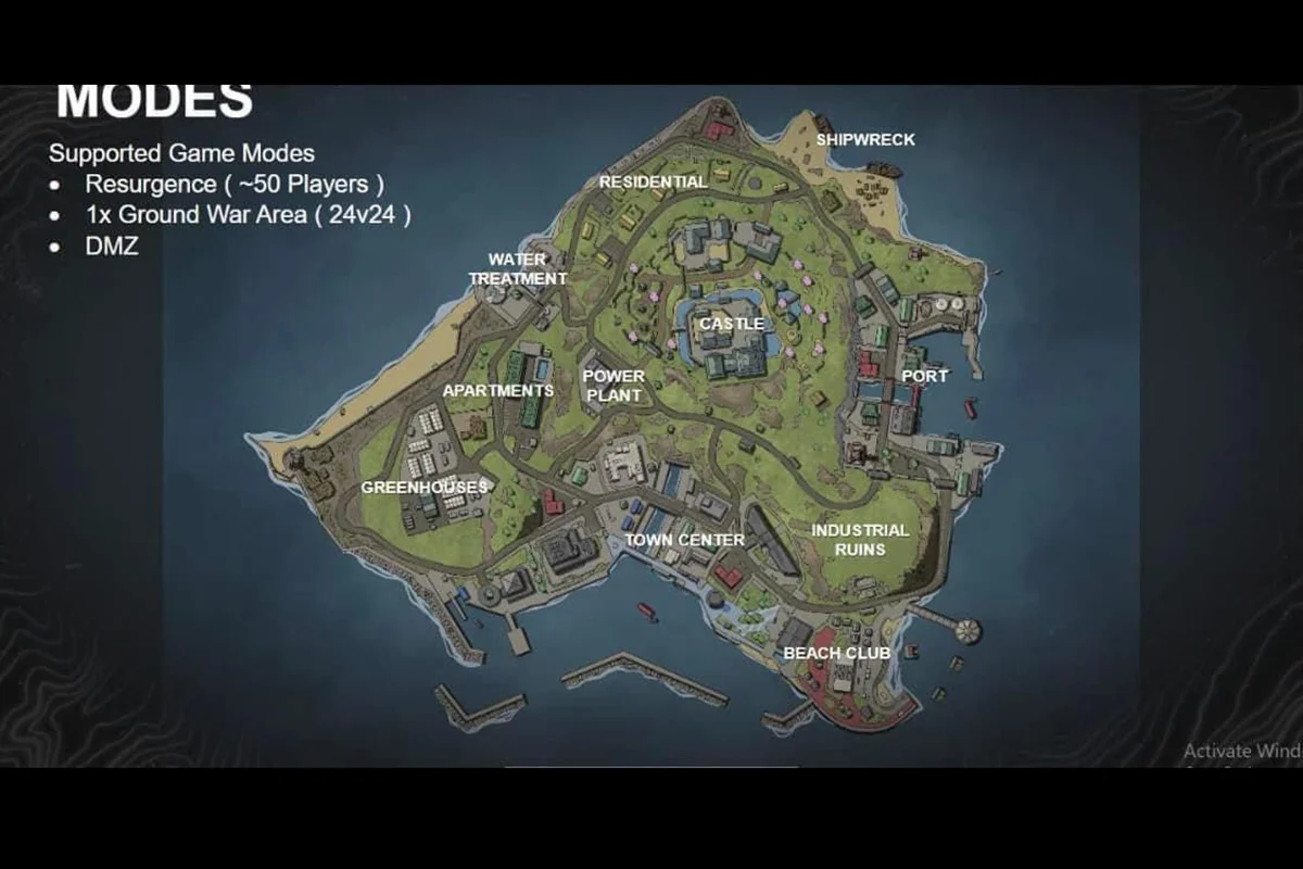 В сеть утекла карта нового «Острова Возрождения» для COD: Warzone 2 - фото 1