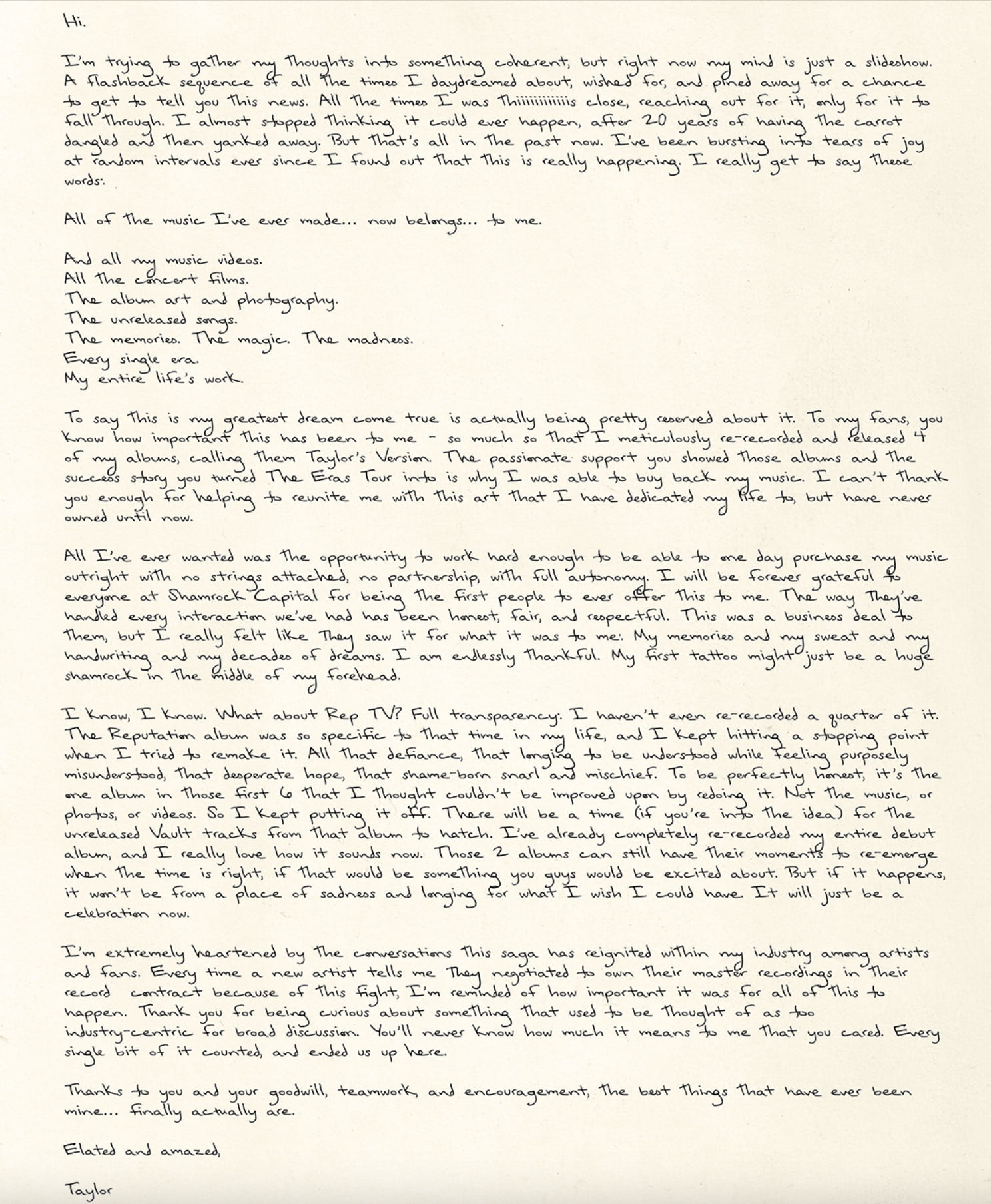 Тейлор Свифт вернула права на свои первые шесть альбомов: «Моя мечта сбылась» - изображение 3 Тейлор Свифт вернула права на свои первые шесть альбомов: «Моя мечта сбылась» - фото 3