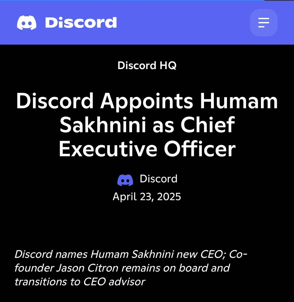Новым главой Discord станет бывший руководитель создателей Candy Crush Saga - изображение 1 Новым главой Discord станет бывший руководитель создателей Candy Crush Saga - фото 1