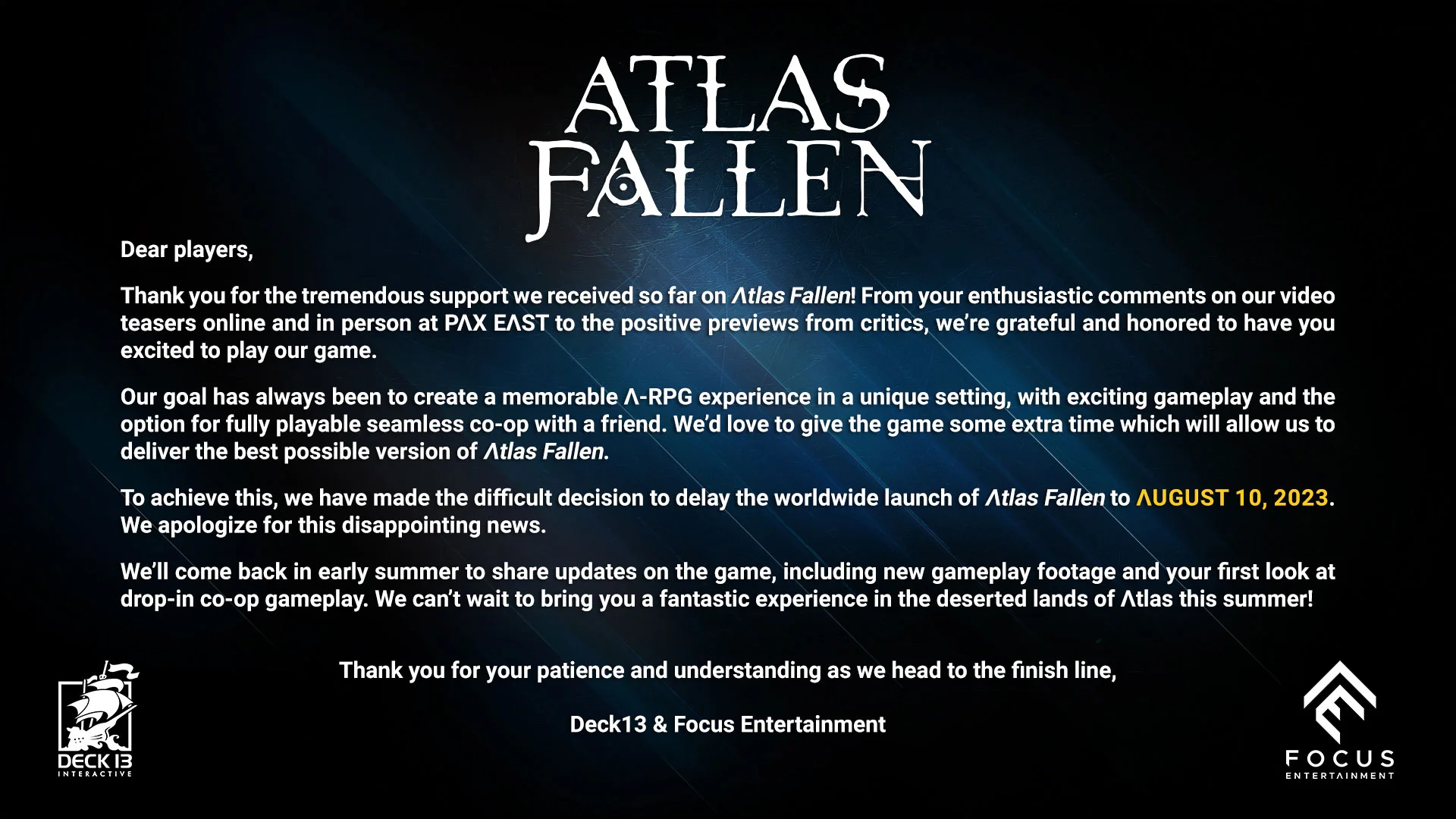 Ролевая игра Atlas Fallen выйдет позже запланированной ранее даты - фото 1