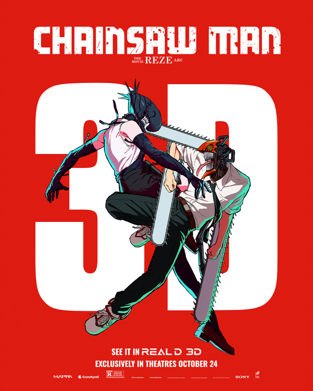 [Официальный постер](https://x.com/Chainsaw_EN/status/1974097356661375079/photo/1) аниме «Человек-бензопила»