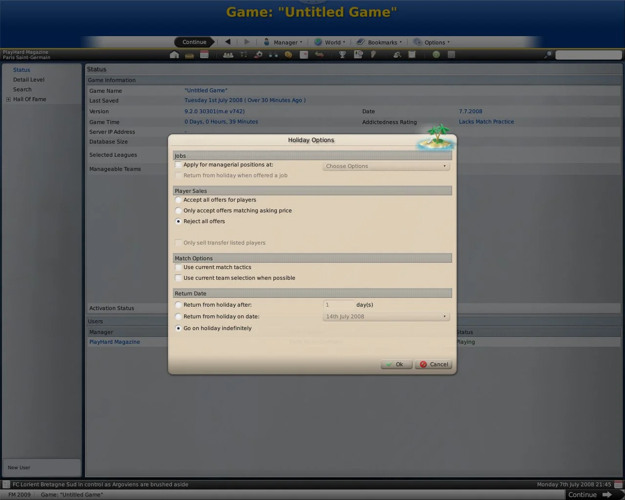 Worldwide Soccer Manager 2009 - кадр 2