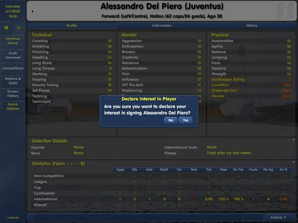 Championship Manager Season 03/04 - кадр 10