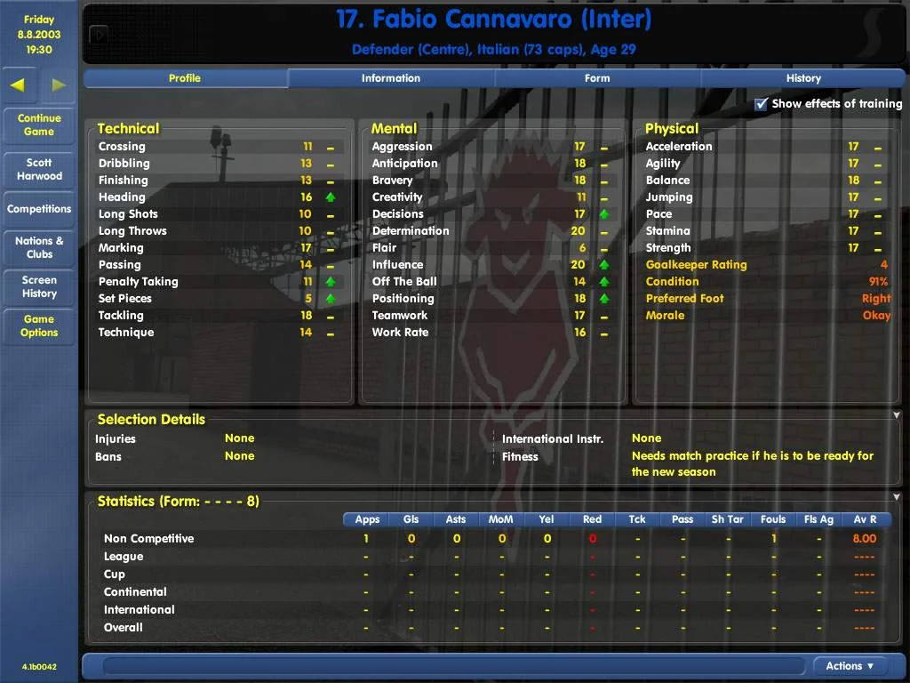 Championship Manager Season 03/04 - кадр 9