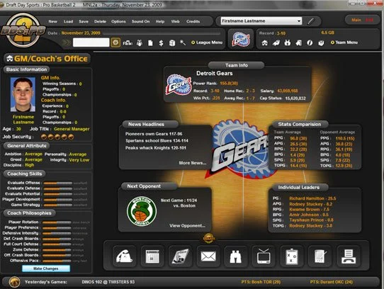 Draft Day Sports: Pro Basketball 2 - кадр 3