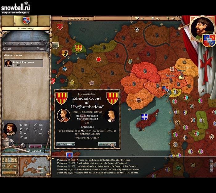 Crusader Kings — скриншот 4