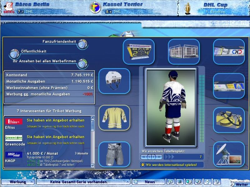 Ice Hockey Club Manager 2005 — скриншот 1