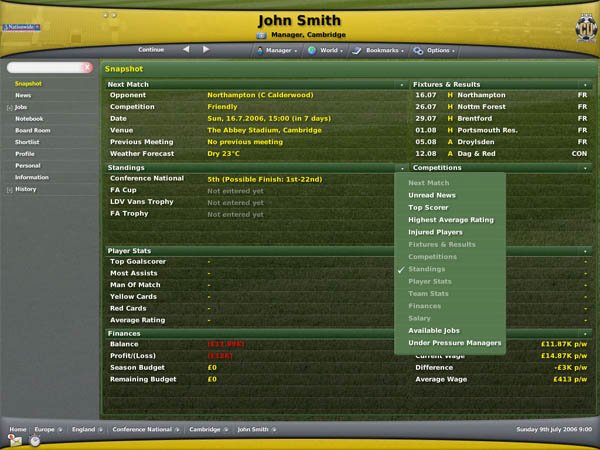 Football Manager 2007 — скриншот 1