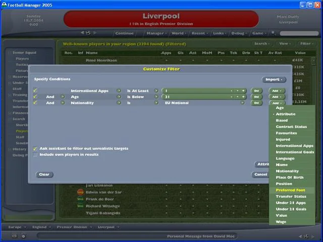 Football Manager 2005 - кадр 3