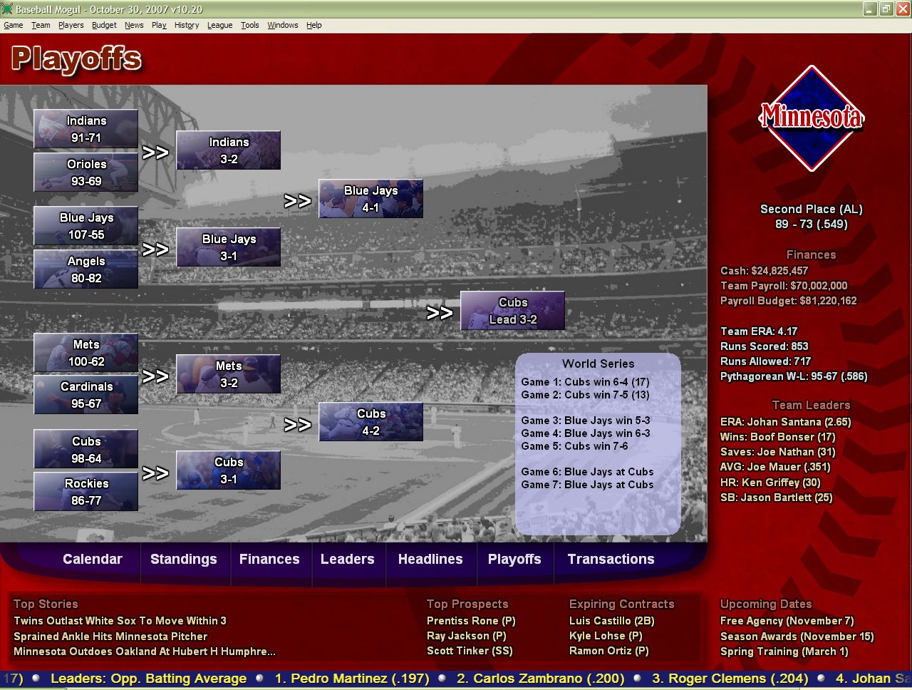 Baseball Mogul 2008 — скриншот 4
