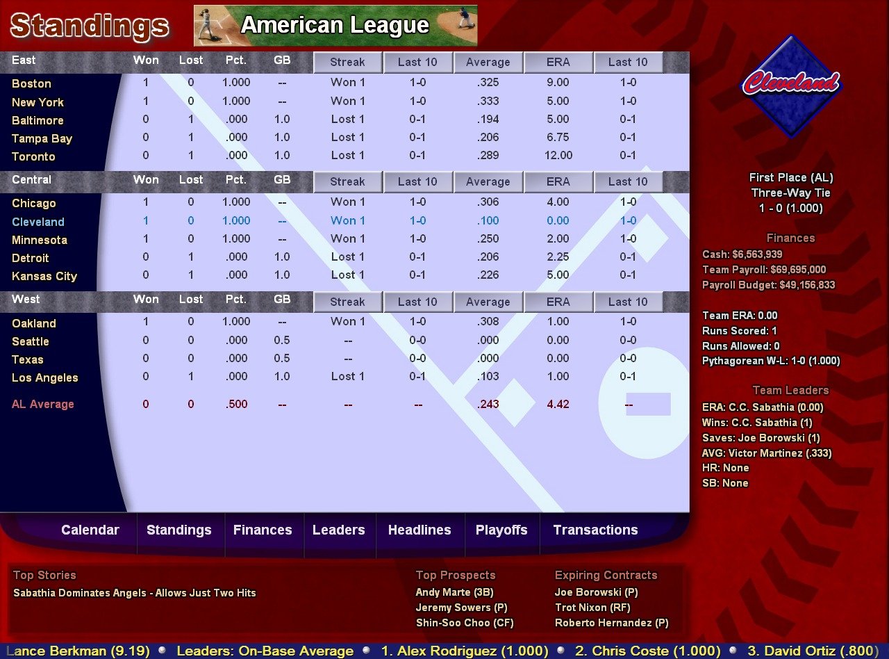 Baseball Mogul 2008 — скриншот 1