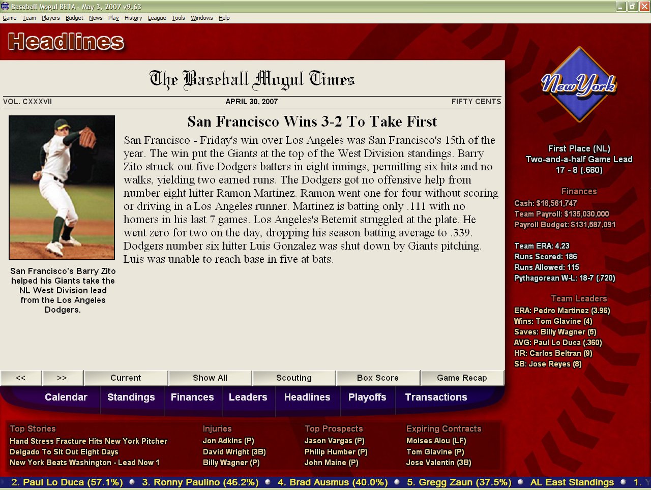 Baseball Mogul 2008 — скриншот 3
