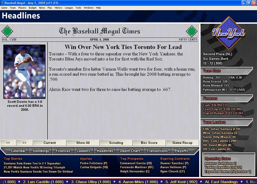 Baseball Mogul 2009 — скриншот 3