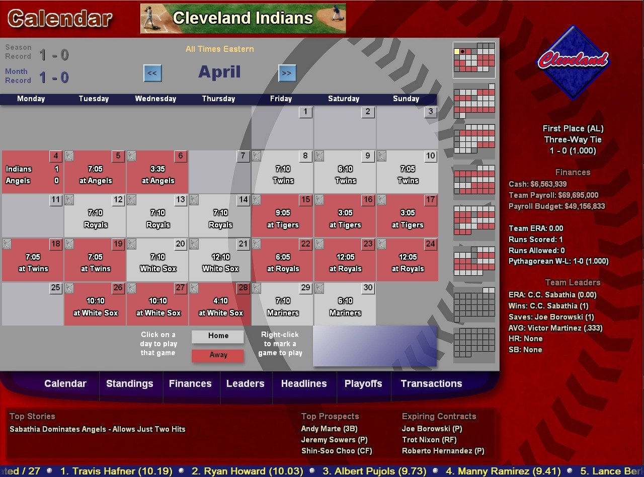 Baseball Mogul 2008 — скриншот 2