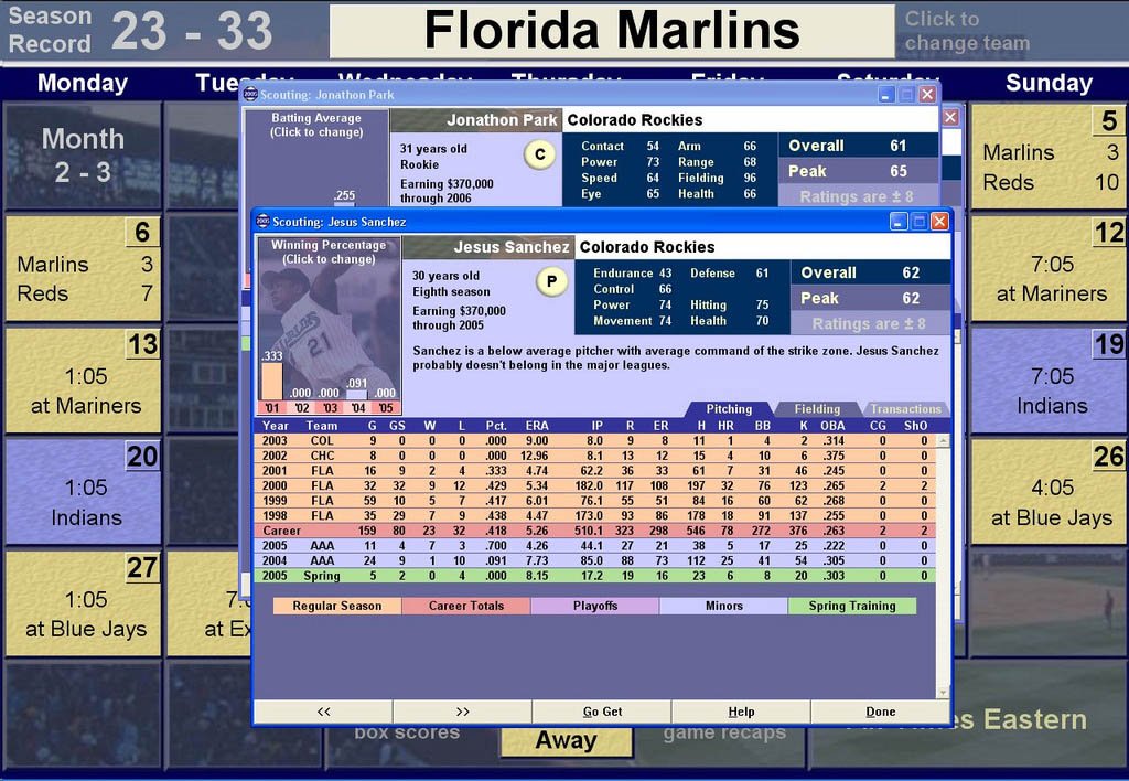 Baseball Mogul 2005 — скриншот 3