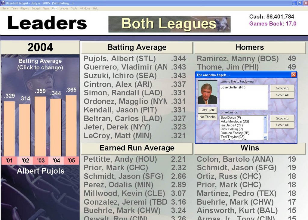 Baseball Mogul 2005 — скриншот 1