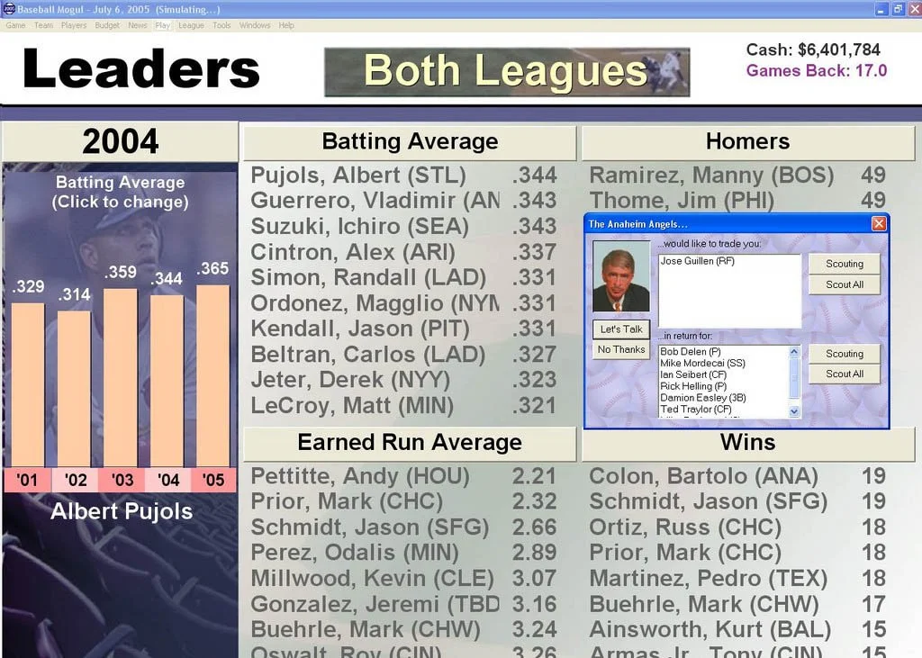 Baseball Mogul 2005 - кадр 1