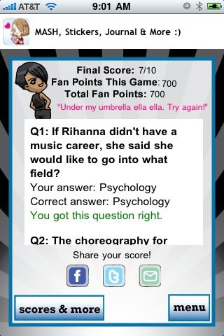 Rihanna Quizzle — скриншот 5