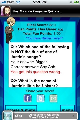 Justin Bieber Quizzle — скриншот 4