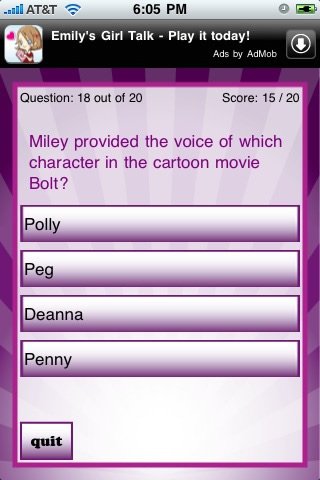 Miley Cyrus Quizzle — скриншот 1