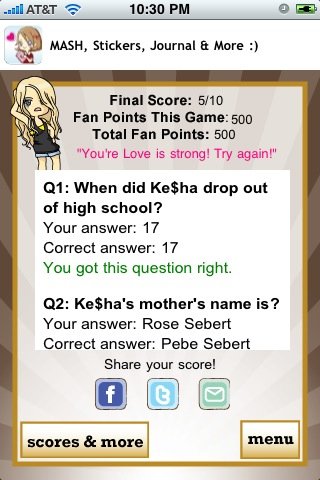 Ke$ha Quizzle — скриншот 3