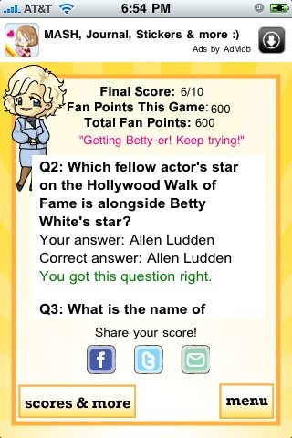 Betty White Quizzle — скриншот 5